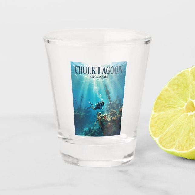 Chuuk Lagoon Micronesia Shot Glass (Front)