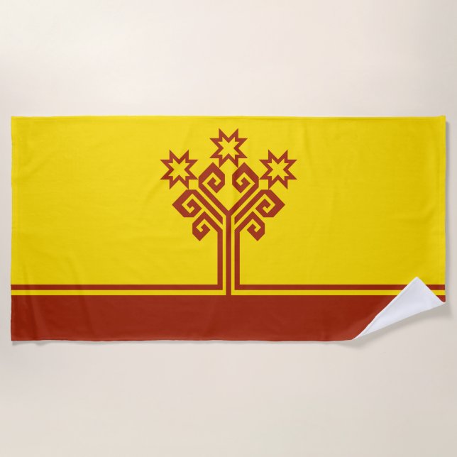 Chuvashia Flag Beach Towel (Front)