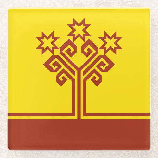 Chuvashia Flag Glass Coaster (Front)