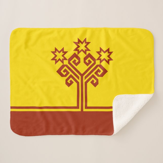Chuvashia Flag Sherpa Blanket (Front (Horizontal))