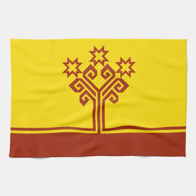 Chuvashia Flag Tea Towel (Horizontal)