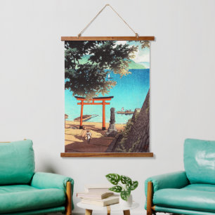 Chuzenji Temple at Utagahama Beach Kawase Hasui Hanging Tapestry