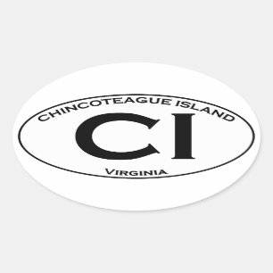 CI - Chincoteague Island Oval Logo Sticker
