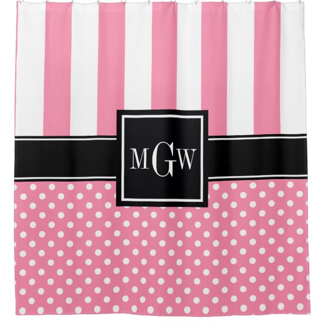 ci ci2 ci3=8x8 1ICBSQ LG Stripe Bottom Dot Shower Curtain (Front)