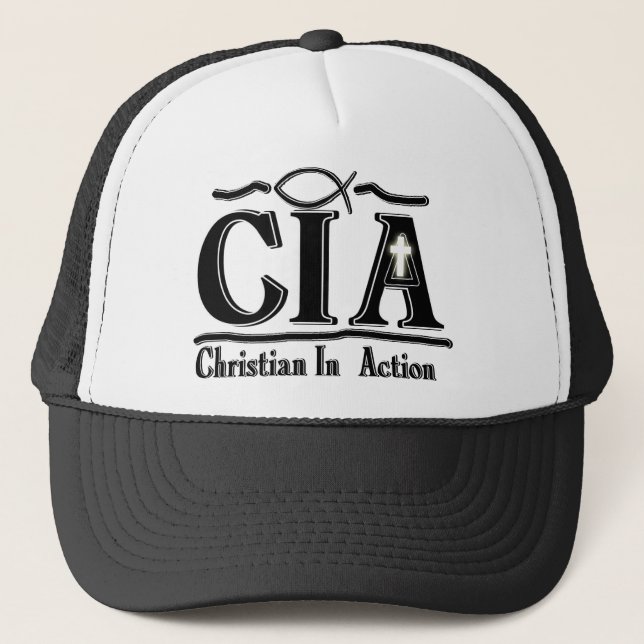 CIA CHRISTIAN IN ACTION ACRONYM TRUCKER HAT (Front)