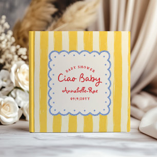 Ciao Baby Baby Shower Personalised Italian striped Guest Book