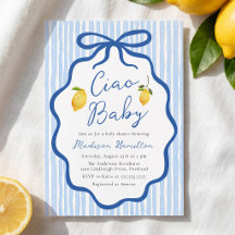 Ciao Baby Blue Italian Lemon Baby Shower