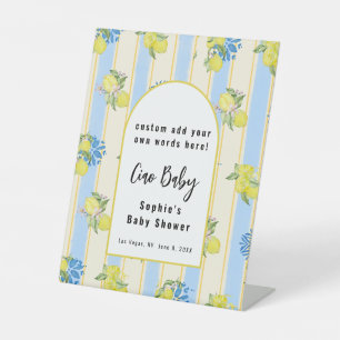 Ciao Baby, Blue Tiles And Lemons Custom Sign
