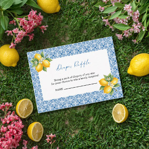 Ciao Baby Italian Blue Tile Lemons Baby Shower Enclosure Card