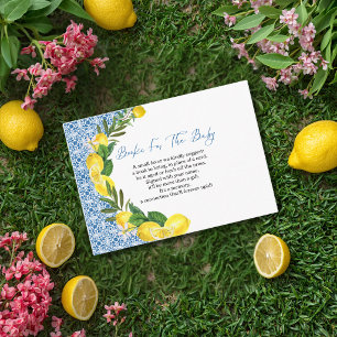 Ciao Baby Italian Blue Tile Lemons Baby Shower Enclosure Card