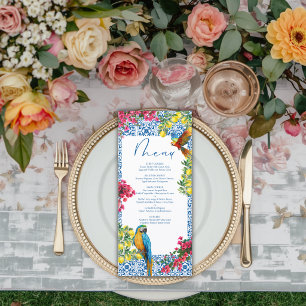 Ciao Baby Italian Blue Tile Lemons Baby Shower  Menu