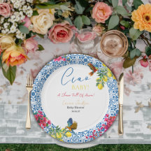Ciao Baby Italian Blue Tile Lemons Baby Shower