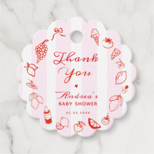 Ciao Baby Italian Hand Drawn Baby Shower Thank You Favour Tags