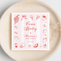 Ciao Baby Italian Hand Drawn Lemon Baby Shower