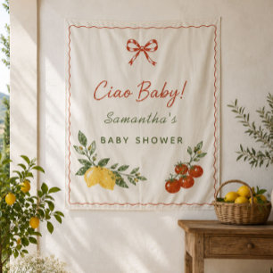 Ciao Baby Italian Market Baby Shower Backdrop Tapestry