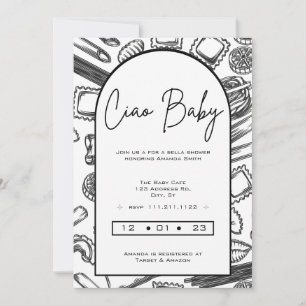Ciao Baby Italian Pasta Baby Shower Invitation