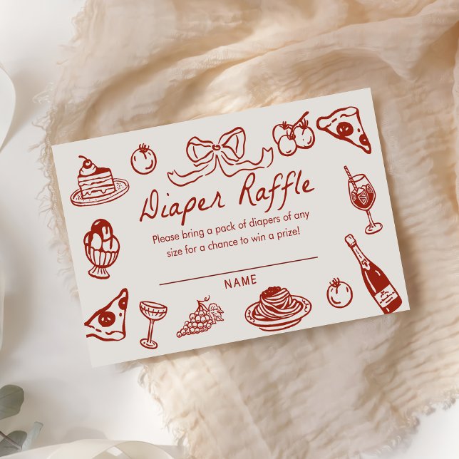 Ciao Baby Italian Pizza Baby Shower Diaper Raffle Enclosure Card (Creator Uploaded)