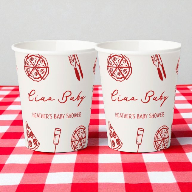 Ciao Baby Italian Pizza Baby Shower Paper Cups (Creator Uploaded)