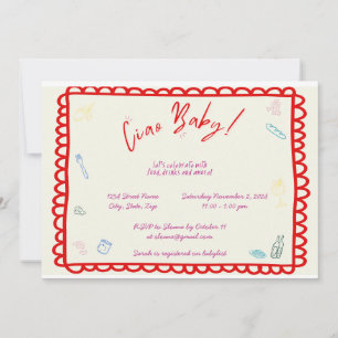Ciao Baby Italian Themed Shower Invitation