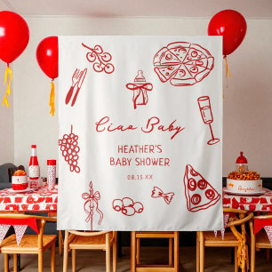 Ciao Baby Italy Pizza Baby Shower Banner Tapestry