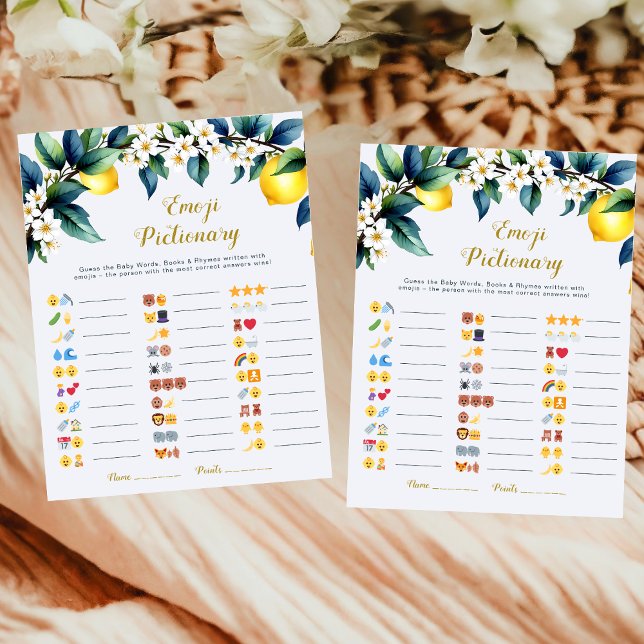 Ciao Baby Lemon Baby Shower Emoji Pictionary Game (Creator Uploaded)