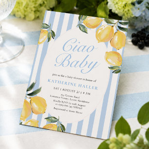 Ciao Baby Lemon Blue Baby Shower Invitation