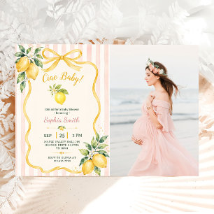 Ciao Baby Lemon Citrus Baby Shower Photo Invitation