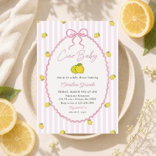 Ciao Baby Lemon Girl Baby Shower Invitation