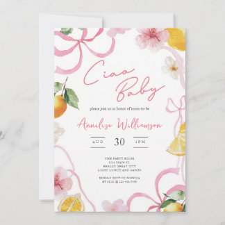 Ciao Baby Lemon Girl Baby Shower Invitation