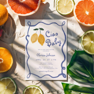 Ciao Baby Lemon Italian Amalfi Boys Baby Shower Invitation