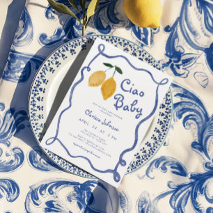 Ciao Baby Lemon Italian Amalfi Boys Baby Shower Invitation