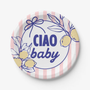 CIAO BABY Lemon Mediterranean Amalfi Paper Plate