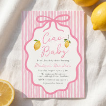 Ciao Baby Pink Italian Lemon Baby Shower