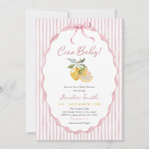 Ciao Baby Pink Lemon Baby Shower Invitation