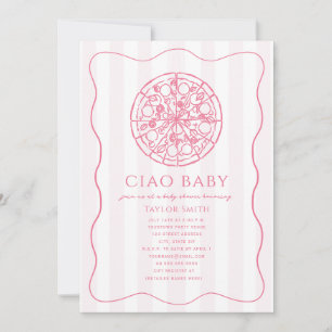 Ciao Baby Pink Pizza Girl Baby Shower Invitation