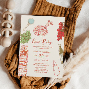Ciao Baby Pizza Italian Baby Shower Invitation
