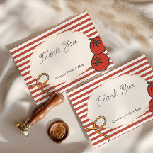 Ciao Baby Red Stripe Italian Pasta Theme Thank You
