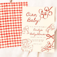 Ciao Baby Shower Invitation: Hand Drawn Italian In