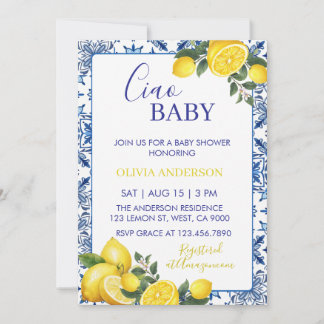 Ciao Baby Shower Italian Lemon Amalfi Coast Invite