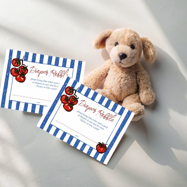 Ciao baby tomato Italian baby shower diaper raffle Enclosure Card (Ciao baby cherry tomato Italian  farmers market baby shower diaper raffle Enclosure Cards)