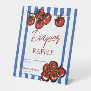 Ciao baby tomato Italian baby shower favors table Pedestal Sign
