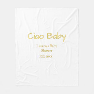 ciao baby yellow gold pastel baby shower name date fleece blanket