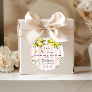 Ciao Bambina Baby Shower Thank you  Classic Round Sticker