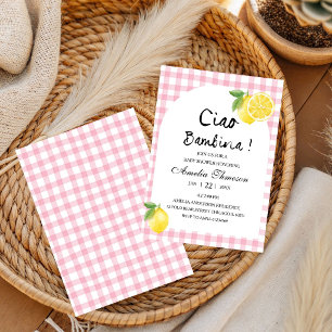Ciao bambina Italian Lemon Citrus Baby Shower Invitation