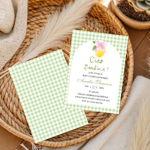 Ciao bambina Italian Lemon Citrus Baby Shower Invitation