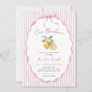 Ciao Bambina Pink Lemon Baby Shower Invitation