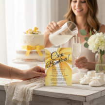 Ciao Bambina Watercolor Yellow Bow Baby Shower