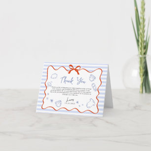 Ciao bambino blue baby shower thank you card