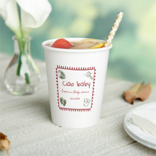 ciao bambino doodle baby pregnancy napkins paper cups