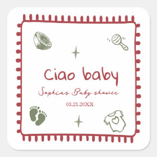 ciao bambino doodle baby pregnancy sticker